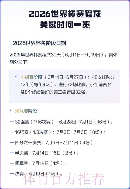 2026世界杯完整赛程详细安排完整安排怎么查 2026世界杯完整赛程详细安排完整安排怎么查